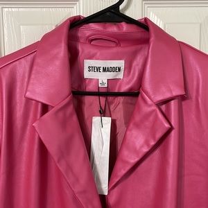 Steve Madden Pink PU Leather Blazer